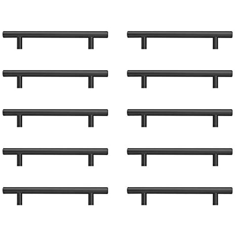 AwmnSrman Black Kitchen Cupboard Handles 10 Pack Cover
