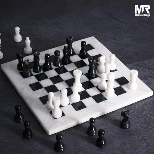 Juego de Ajedrez de Mármol 10" con Caja y Piezas Extras miniatura 2