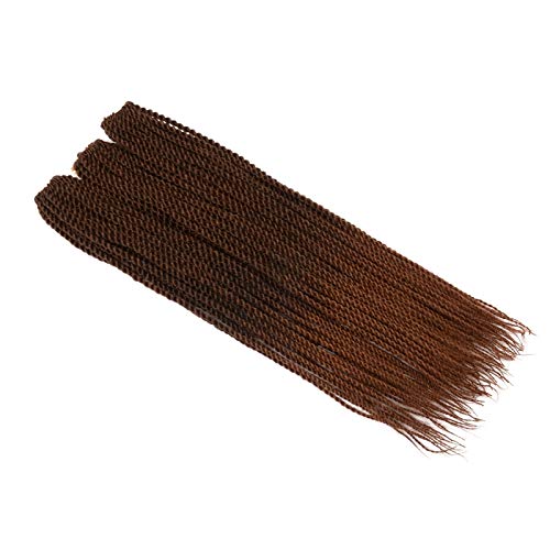 Leyoo 18" Senegalese Twist Crochet Hair (90 Roots/Box) Thin Crochet Braiding Hair Extension For Women (M 1B/30)