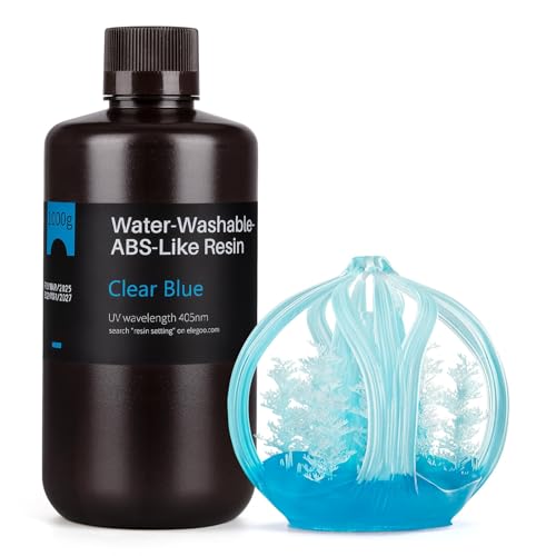 ELEGOO Water Washable ABS-Like 3D Printer Resin Clear Blue 1000g