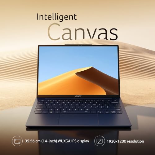 Image of Acer Swift Pro AI PC,Intel Core Ultra 5 Processor 125H,Office 2024 + M365 Basic,16GB LPDDR5 RAM /512 SSD, 35.56cm /14 inch WUXGA IPS Display, Win 11Home,Blue,1.2Kg,SFP14-55,BL Keyboard,Thin & Light Laptop