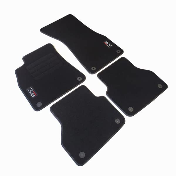 Car Lux AR06882 - Alfombrillas alfombras en moqueta Velour con Logo para Audi A6 C8 Desde 2018 hasta Hoy