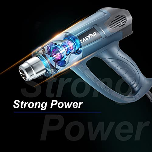 Heat Guns,1800W/122℉~1202℉(50℃- 650℃) Fast Heat/Overload Protection/Heavy Duty Hot Air Gun Kit Variable Temperature Control Overload Protection(9Temp&6Nozzles) For Crafts,Shrink Wrapping/Tubing #TOP7