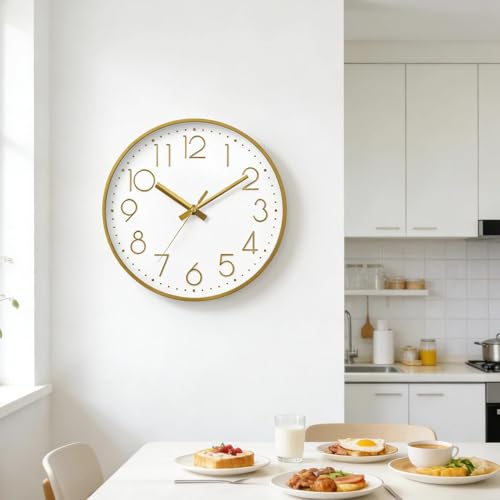 Reloj de pared DAXSMY 14 pulgadas silencioso moderno 3D miniatura 7