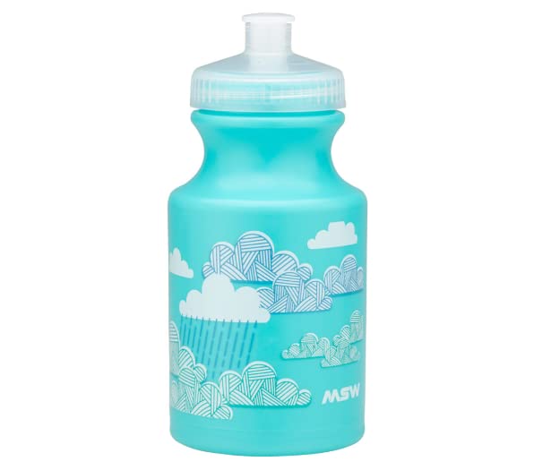 MSW Kids Water Bottle and Cage Kit - Clouds w/ Black Cage