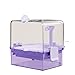 YOOSO WING Automatic Bird Baths for Cage – Indoor Parakeet Bath with Pump, Bird Shower with 2 Modes Running Water, Bird Cage Accessory for Pet Birds Conure Budgies Cockatiels Lovebird (Purple)