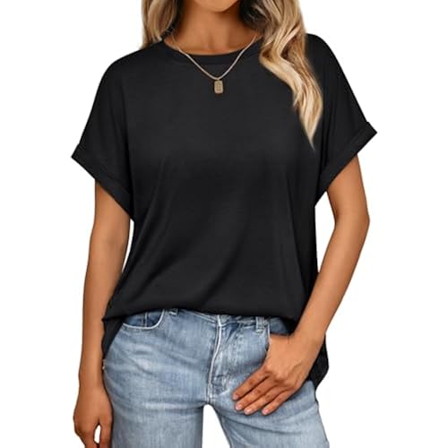 AUTOMET Women's Oversized Short Sleeve T Shirts Summer Tops