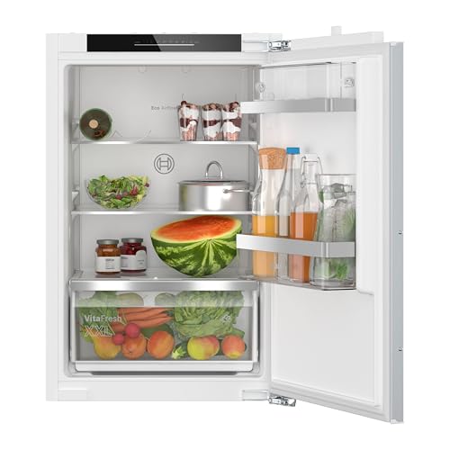 Bosch KIR21ADD1, Serie 6, Mini Einbau-Kühlschrank, 88 x 56 cm Nische, 136 L, Made in Germany, längere Frische mit VitaFresh XXL, flüsterleise, schnellere Kühlung, LED-Beleuchtung, Flachscharnier