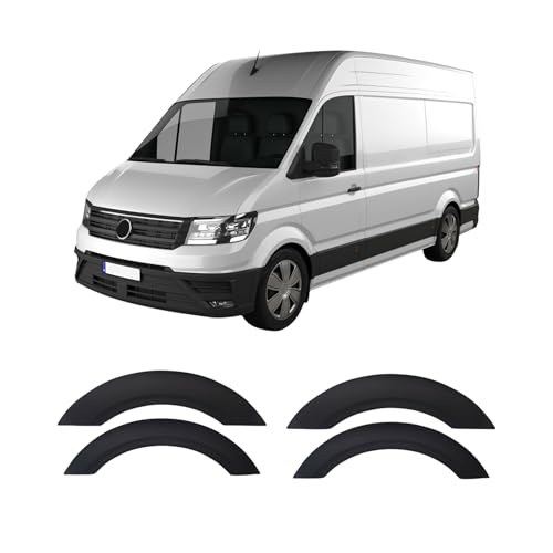 Image of ZEC AUTO Wheel Arch Covers Fender Flares Compatible with VW Crafter and MAN TGE 2018-Onwards Models, Durable Black ABS Plastic Exterior Body Styling Panels, 4-Piece Protection Set