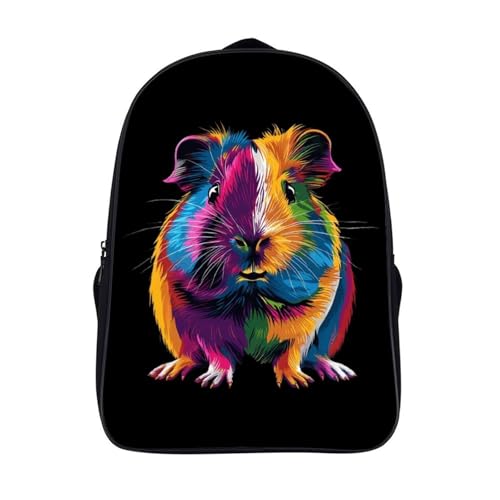 Colorful Guinea Pigs Funny 16 Inch Backpack for Men Women Casual Daypack with 2 Compartment for Travel Work