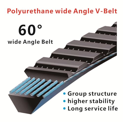 Courroie trapézoïdale à grand angle 5M437 en polyuréthane pour transmission synchrone