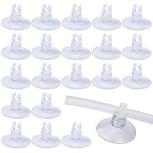 Zaleonline Ventose per Acquario, 20 Pezzi Acquari Ventosa Supporti per Tubo Aereo di 4mm-6mm, Trasparente