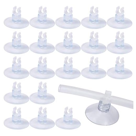 Zaleonline Ventose per Acquario, 20 Pezzi Acquari Ventosa Supporti per Tubo Aereo di 4mm-6mm, Trasparente