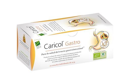 Caricol® Gastro - Papaya y Avena Orgánicas - Apoya la Salud Digestiva - Facilita la Digestión - Mejora el Tránsito Intestinal - Propiedades Calmantes - Sin OGM - 20 Sobres Bebibles - 100% Natural