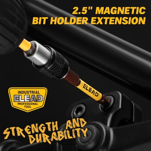Image of ELEAD 38-Piece Hex | Torx | Phillips Screwdriver Bit Set with 2.5 inch & 4 inch Bit Holder, Magnetic Bit Storage Rail, Allen Wrench Drill Bit Set, Tamper Proof Star Bit Set, S2 Steel