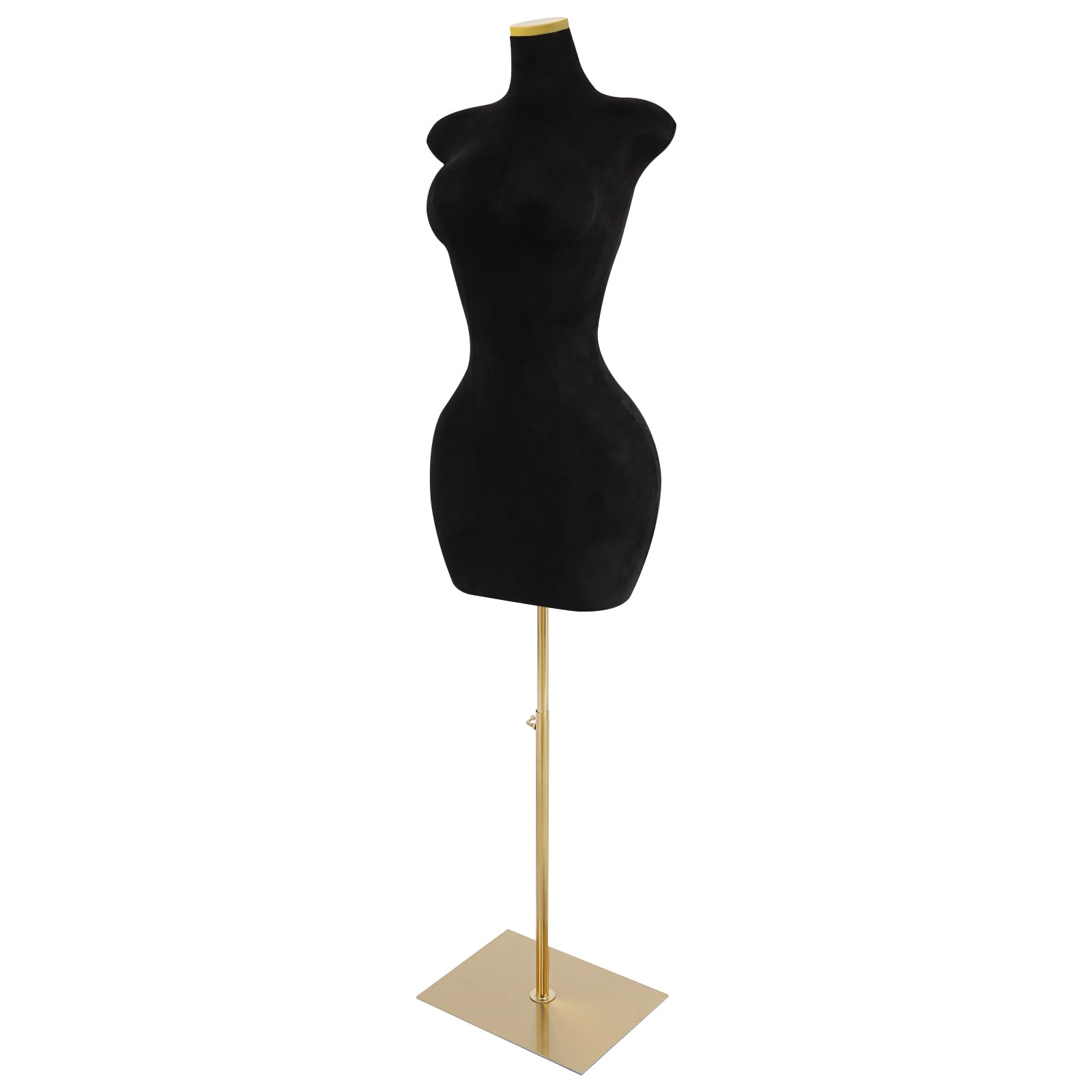 Mannequin da vetrina femminile - Busto - Modello femminile - Altezza regolabile - Forma per abbigliamento - Bambola da cucito - Supporto in metallo per abiti da sera e da giorno (Nero, 150–210 cm)