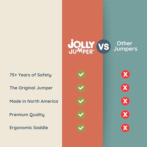 Image of Jolly Jumper Classic with Stand - Black | ORIGINAL Baby Jumper, Indoor and Outdoor Exercise Saddle Seat, Adjustable Height, for Infants up to 28lbs