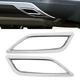 Rear Bumper Exhaust Hole Trim Chrome Left and Right Side Pack of 2 Compatible with 2018-2020Volkswagen Atlas Bumper Cover Exhaust Pipe Hole Trim OE 3CN8078332ZZ 3CN8078342ZZ