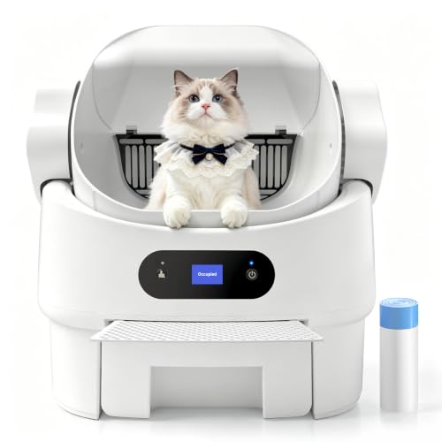 Automatic Cat Litter Box,Self Cleaning,Display,Infrared Sensor,8L Waste Bin