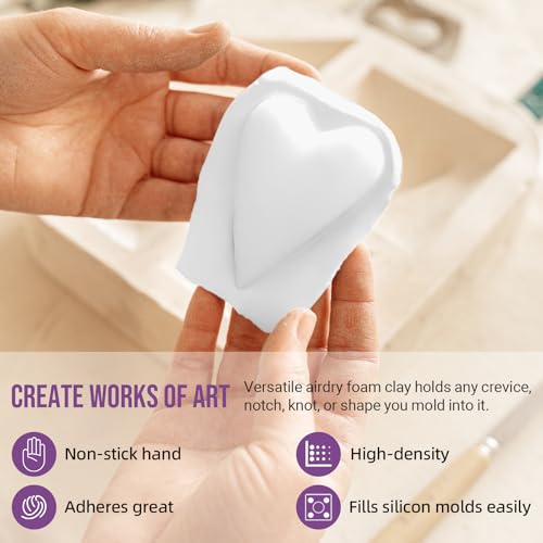 Image of CALPALMY Air Dry Foam Clay (36 Pack), 360g White Moldable Soft Clay for Kids Gifts Partty and School Project Supplies, Perfect for Crafting Cosplay and Artistic Projects