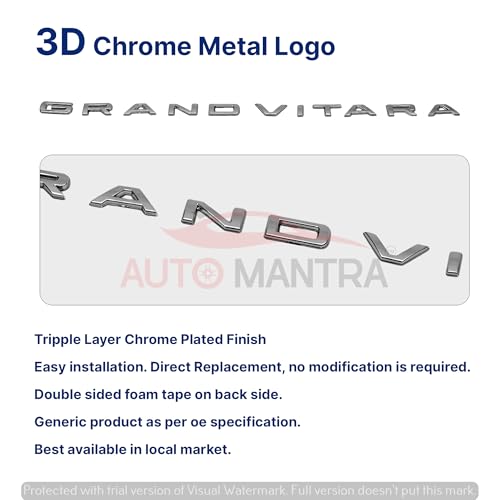 Image of Grand Vitara Self Adhesive | Metal Sticker Logo Badge 3D Emblem Car Sticker