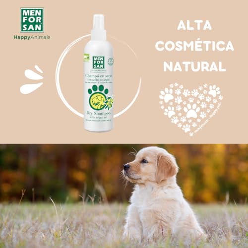 MENFORSAN Champú en seco Aceite de argán para Perros | Propiedades Nutritivas | Apto para Pieles Sendibles | Proporciona Brillo | Sin Agua | 250 ml - imagen 6