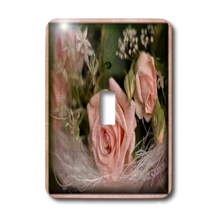 Funda para interruptor de luz resistente con estampado floral de rosas rosas 3dRose 3