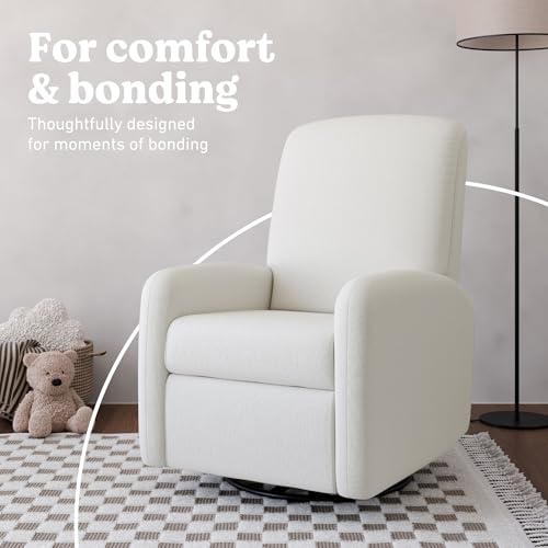 graco bellwood power recliner swivel glider ivory basketweave  electronic power recliner for nursery includes dual-usb charging port for usb-a amp usb-c glider rocking chair with full recline