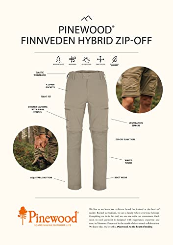 Pinewood Finnveden Hybrid Zip Off Stretch Hose für Herren. Für Outdooraktivitäten wie Wandern, Trekking, Jagd, Hundesport (C48, 400 Black)