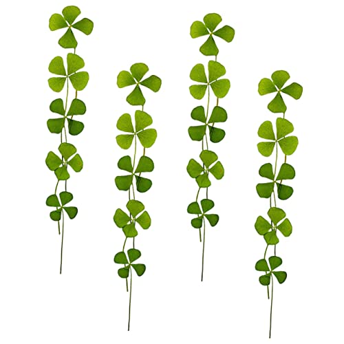 VICASKY 24pcs Flores Secas de Trébol de Cuatro Hojas para Manualidades