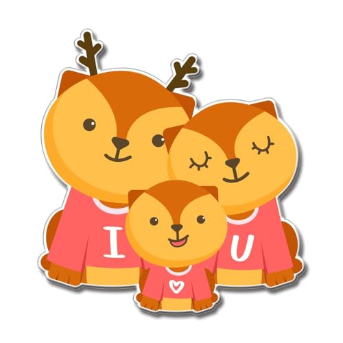 Image of Yey Stylish Fridge Magnet for Refrigerator - Multicolour 3x2 Inch Decorative Kitchen, Home & Office Accessory Idea for Decor Lovers (Deer-Love)