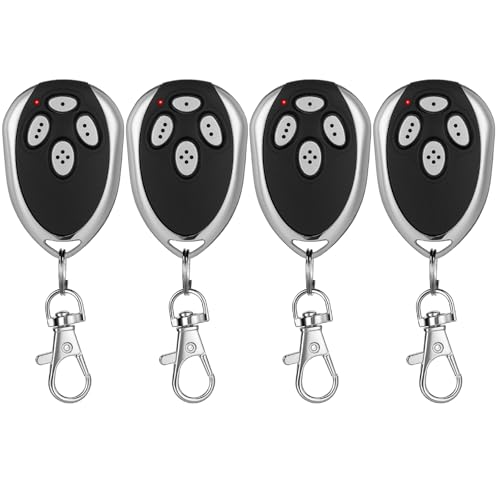 Kingdder 4 Pcs 4 Channels Gate Opener Remote Compatible with Aleko LM123 433.92mhz Garage Door Remote Control Transmitter with Keychain for a Variety of Doors Easy Programming