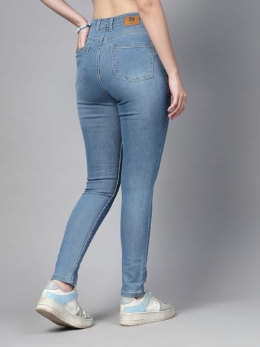 Image of Style Quotient Women Tinted Blue HIGH Rise Straight FIT Jeans