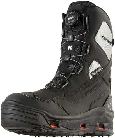 KORKERS Men Polar Vortex 1200 w/SnowTrac Sole, Color: Black/Silver, Size: 11 (OB9901BK-11)