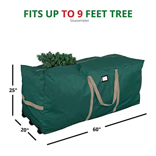 ProPik Christmas Rolling Tree Storage Bag, Fits Up to 9 ft. Tall Disassembled Holiday Tree, 25