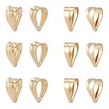 BENECREAT 12PCS(6 Pairs) Mixed Size 14K Gold Filled Pinch Clip Clasp Bail Necklace Clasps Pendant Charms Clasps for DIY Crafting Jewellery Making (Inner Dia, 2mm)
