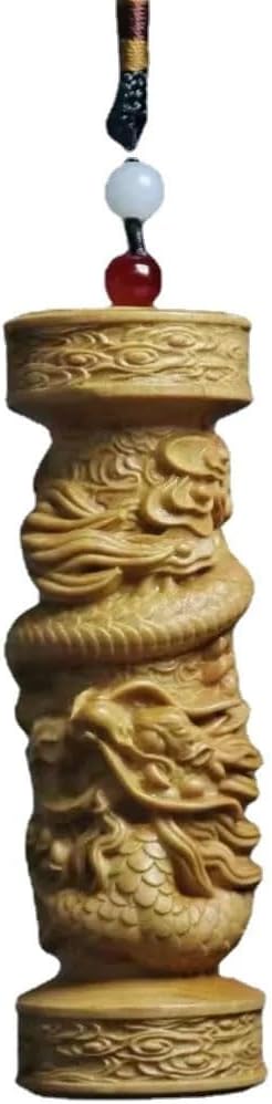 Office Decor Decorative Solid Wood Figurines Pure Hand-Carved Home Room Car Key Pendant Home Decor