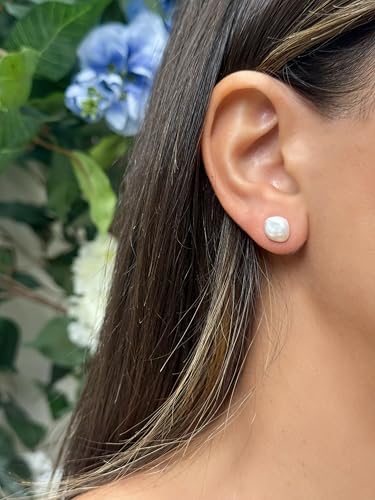 .925 Sterling Silver Freshwater White Keshi Cultured Pearl Earrings3