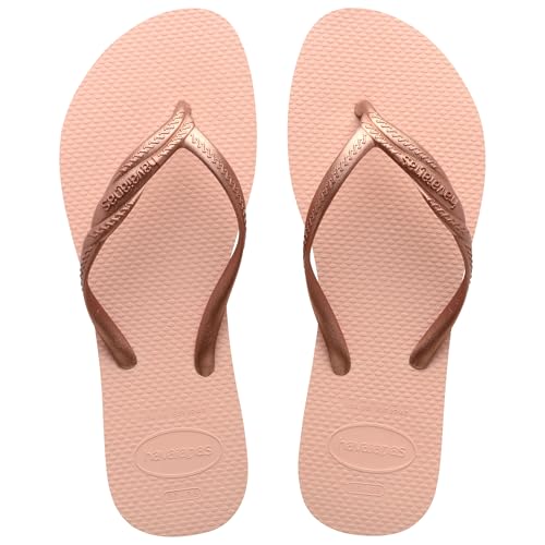 Havaianas - Fantasia, Chanclas Cómodas, Duraderas y Elegantes, Tiras Metalizadas con Cruce en el Lateral, Mujer, Ballet Rose, 39/40 EU