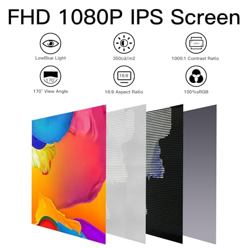 Image of Portable Monitor 17.3 Inch with 144HZ FHD 1080P Display,USB-C and HDMI Inputs, Ultra-Slim IPS Panel with HDR and Premium Smart Cover & Speakers-Compatible with Laptop,PC,Phone,PS5,Switch