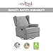 Oxford Baby Teegan Upholstered Glider Recliner Rocking Chair 360° Swivel for Nursery and Living Room - Gray