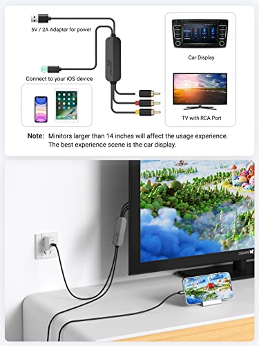 Yehua Rca Conversion Cable For Lightning, Av Converter Cable For Iphone, 3Rca Adapter Compatible With Ipad To Hdtv/Blu-Ray/Pal(78.7Inch) #TOP5