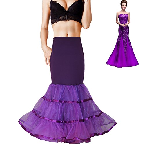 Image of Women Mermaid Petticoat Fishtail Underskirt Trumpet Crinoline for Mermaid Wedding Dress