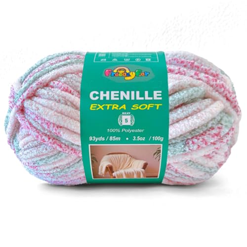 Image of Super Soft Velvet Chenille Yarn for Crocheting and Knitting-Easy to Crochet-Bulky, 3.5oz /93yds of Each Skein-Chunky Plush Yarn for Hand Craft Blanket Ammigurumi DIY (Blush Pink, 1 Pack)