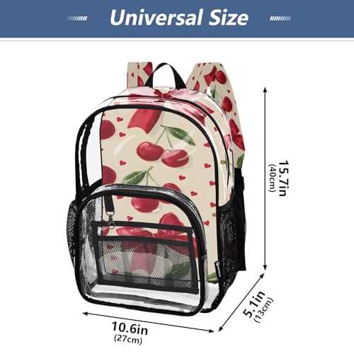 Clear Backpack for School Bow Cherry Transparent Bookbag for Girls See Through PVC Boy Backpacks4