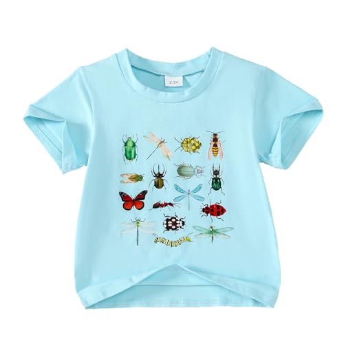 Image of Little Girl /Boy Shirts Insect Animals Tee Shirt Top Summer Short Sleeve Clothes 2-7 Years