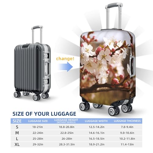 Travel Luggage Cover Plum Tree Blossom Suitcase Protector Elastic Washable Stretch Suitcase Protector Anti-Scratch Travel Suitcase Cover Fit 18-32 Inch Luggage2