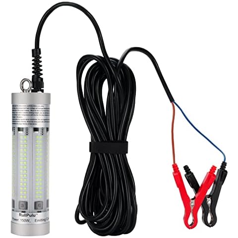 CHEETOP Underwater Fishing LED Light, 30W/80W/150W Super Bright 3500/9600/20900 Lumens Night Fish Attracting Lure Bait Finder Freshwater Saltwater Boat Ice Dock (150W Green Light) Cover
