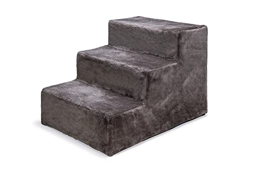 Karlie Easy Step Hundetreppe, Hundezubehör, Plüsch/Holz, Dunkelgrau -