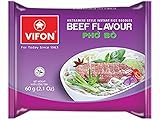 Vifon, Vietnamese Style Instant Rice Noodles, Beef Flavour, 60 g. [Pack of 4 pieces]